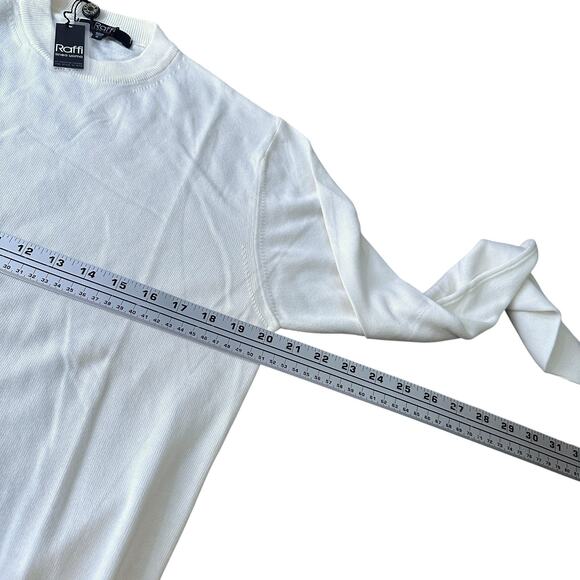 Raffi Linea Uomo Sweater Men’s Small Ivory Long Sleeve Lightweight Pullover New - Picture 9 of 12